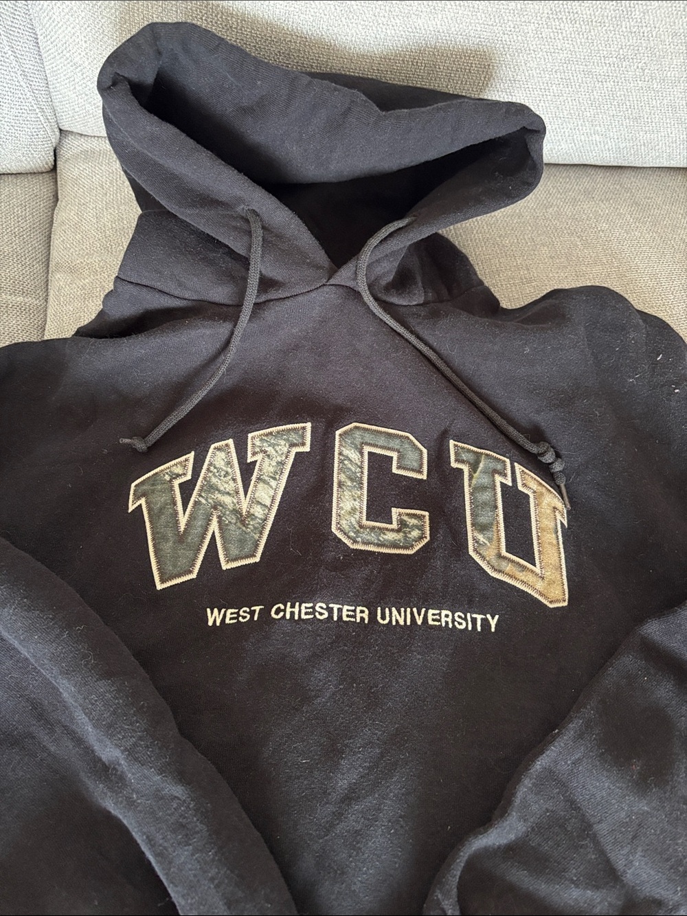 Russell Athletic Black Hoodie with camo logo